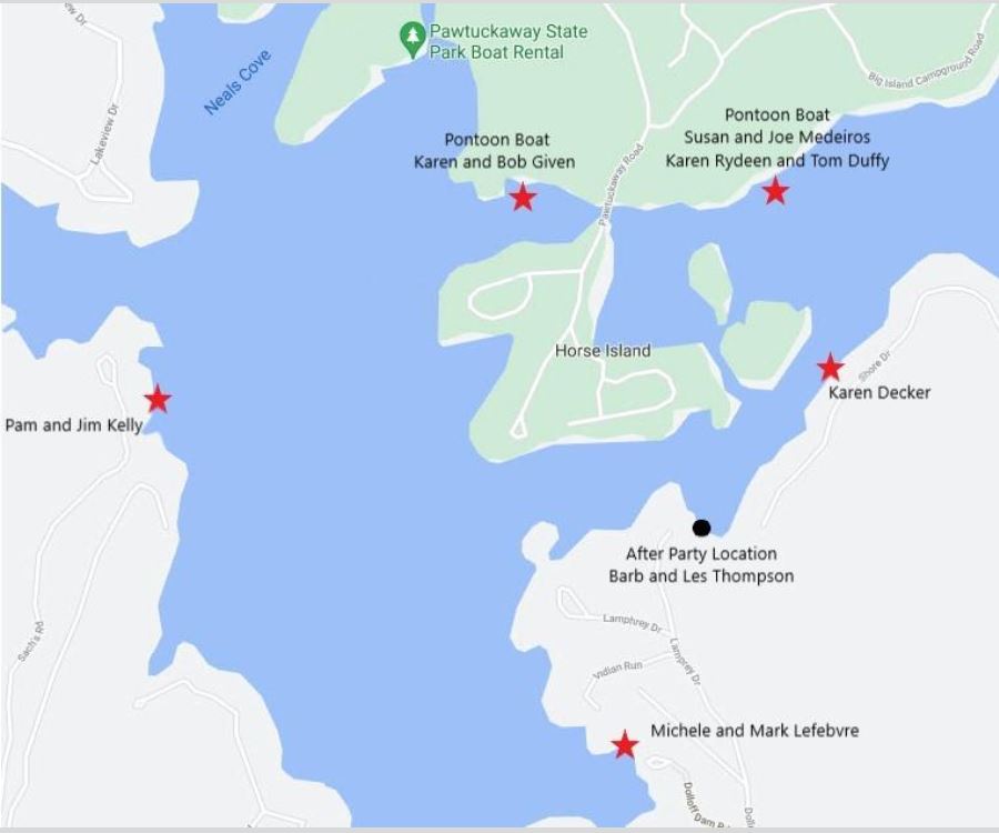 map of paddle poker stations Pawtuckaway Lake Improvement Association