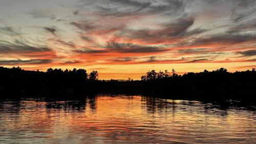 cloud streaked sunset