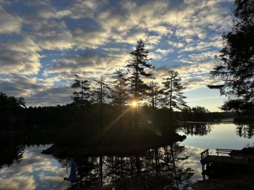 fluffy clouds and sunrise