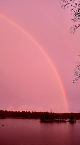 pink sky rainbow